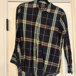 Madewell Women's Plaid Button-Down Shirt - Navy, Green, Orange